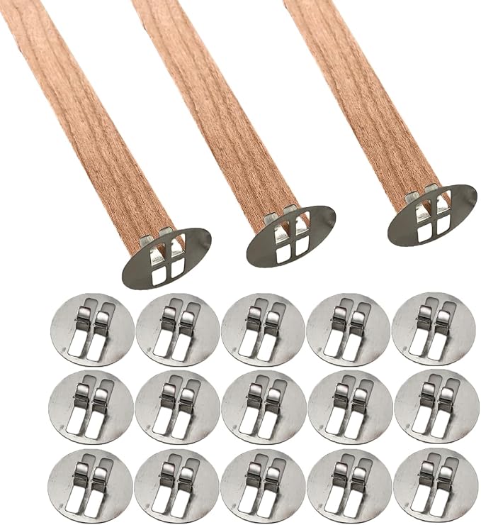 1000 pcs Wick Clip for Candle Making Wood Wick Holder Base Universal Wood Wick Clips Wooden Wicks Bases Metal Candle Wick Holders (Wicks not Included)