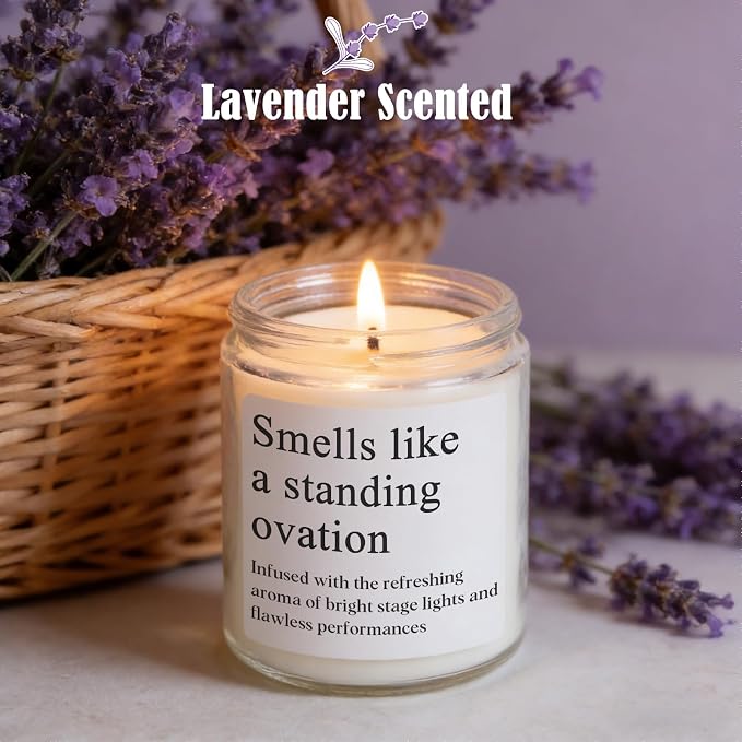 Theater Gifts for Actors, Singers, Dancers, Musicians, Gifts for Theater Students, Standing Ovation Candle, Birthday, Graduation, Christmas Gift for Women Men, Soy Wax Lavender Scented Candle