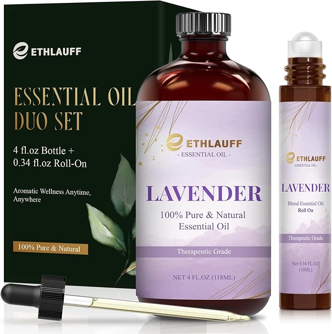 Lavender Essential Oil, Natural Lavender Oil Premium Grade for Diffusers, Skin Care, Massage, Humidifiers, DIY Candles, Soap Making