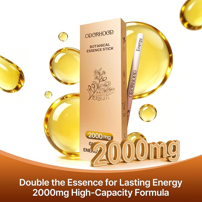 Energizing Herbal Diffuser Premium Guarana & Green Tea Essential Oil Blend | Portable Light Luxury Aromas for Energy Boost Workplace Alertness, Net Wt. 0.07 oz (2g)