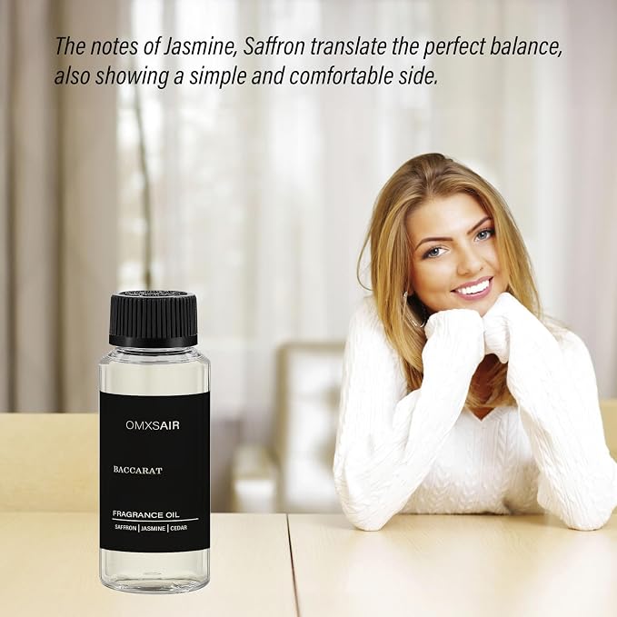 Baccarat Hotel Diffuser Oil Inspired by Baccarat NY hotel 4.1 Fl Oz(120ml) - Hotel Fragrance Diffuser Oil & Home Luxury Scents - Saffron, Cedar,Ambergris Essential Oils Blend for Aromatherapy Diffuser