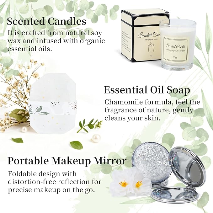 Birthday Gifts Basket for Women, 11 PCS Care Package with Luxury Blanket and Tumbler, Relaxing Spa Self Care Gifts Basket for After Surgery, Get Well Gifts for Women, Thinking of You Gifts for Her