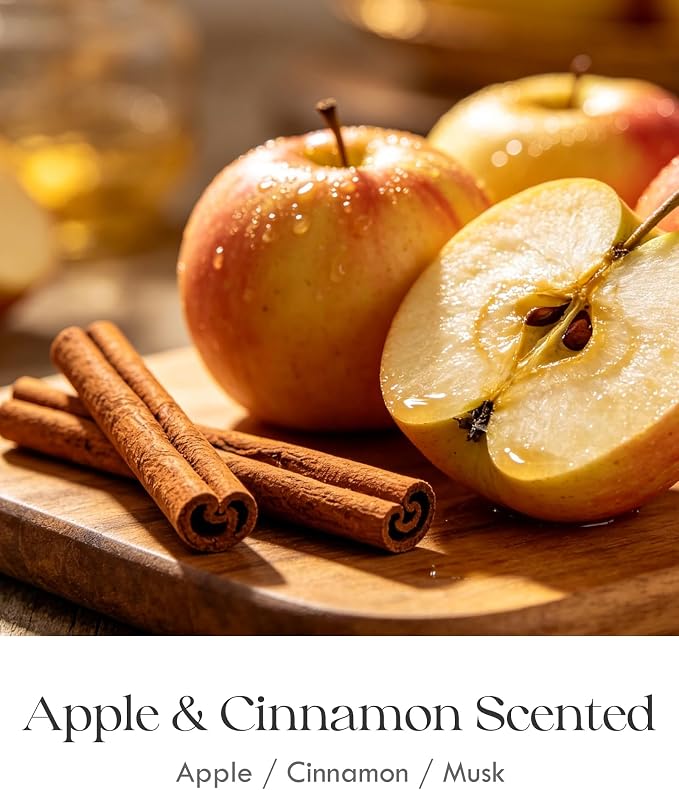 AOOVOO Apple Cinnamon Odor Eliminating Highly Fragranced Candle - Eliminates 95% of Pet, Smoke, Food, and Other Smells Quickly, Non Toxic Air Freshing Soy Candle, 9 oz Up to 50 Hours Burn time