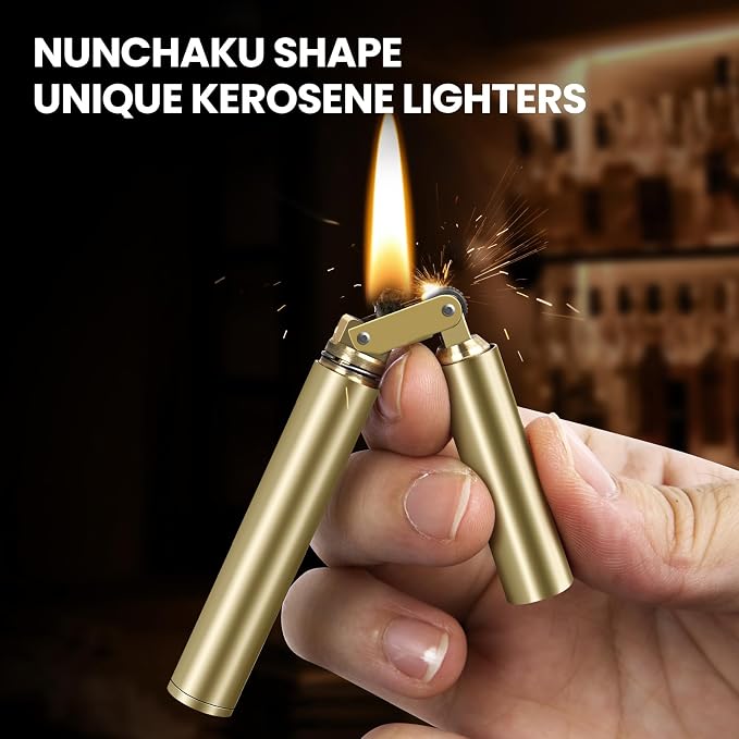 CHOICEDC Vintage Lighter, Cool Trench Lighter, Unique Kerosene Lighters Fluid Refillable, Antique Brass Lighters, Novelty Gifts for Men Dad Husband