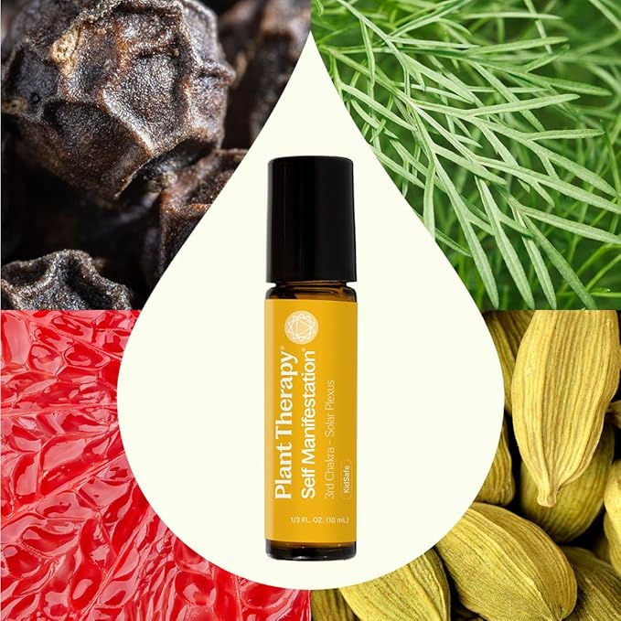 Plant Therapy Chakra 3 Self Manifestation Essential Oil Blend (Solar Plexus) Pre-Diluted Roll-On 10 mL (1/3 oz) 100% Pure, Ready to Use