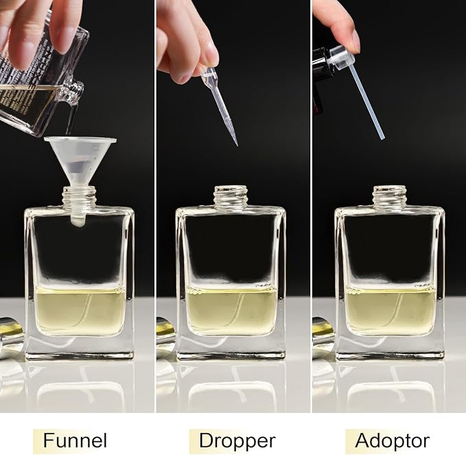 50ml/1.7 Oz Glass Spray Bottle Perfume Atomizer,Travel Refillable Perfume Bottles Empty Classic Spray Bottle 2Pack (Black, 50ml)