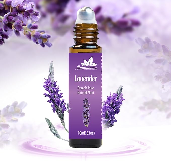 Lavender Essential Oil Roll On for Bedtime & Relaxation, Pre‑Diluted Calming Aromatherapy for Pillow, Pulse Points, Skin & Massage, Portable 10mL Rollerball – Mumianhua