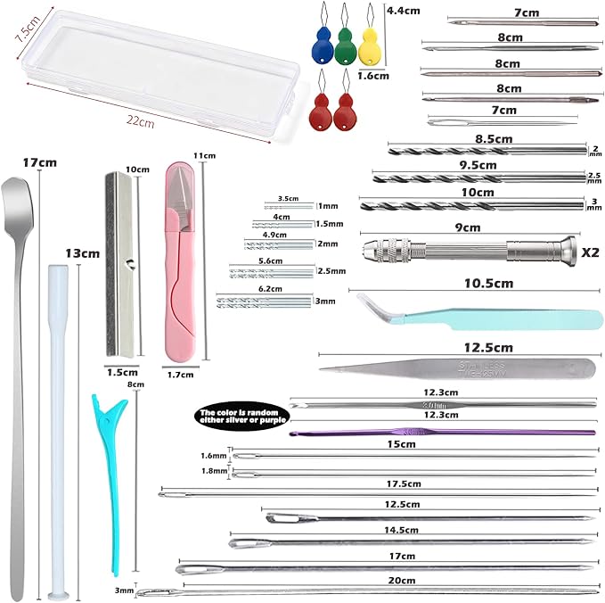 41PCS Mold Punch Wicking Needle Tools Inserting Tool for Candle Making Adjustable Punch Needle Long Silicone Mold Hook Needle Drill Candle Wick Hole Drill Steel Sticks to Make Holes in Candles Soap