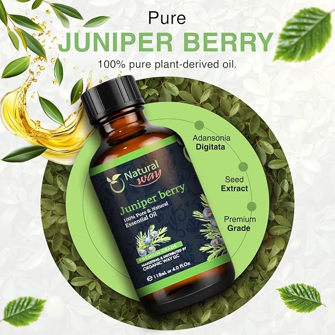 Juniper Berry Essential Oil | Pure Aromatherapy Oil for Diffusers, Hair Growth, Skin, Scalp Care, Massage | Refreshing Hair Oil for Women & Men | Natural Essential Oil for Diffuser