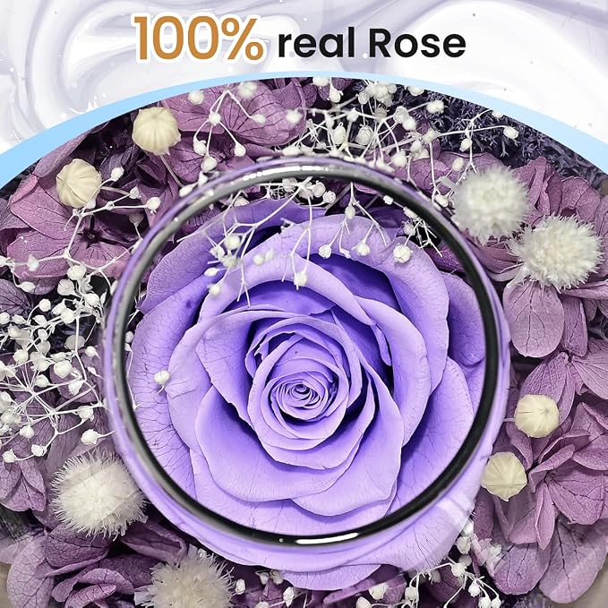 Mothers Day Gifts for Mom, Eternal Preserved Real Rose,Preserved Rose in Glass Dome Gifts, Romantic Mother's Day Valentine Christmas Birthday Gift for Women Mom Girlfriend Wife Home Decor
