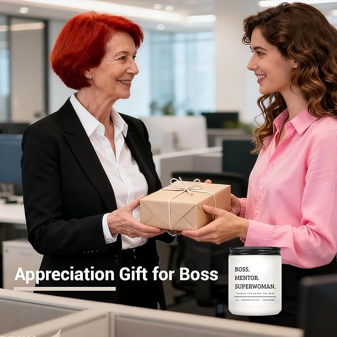 Boss Lady Appreciation Gifts for Women, Leader, Manager, Work Bestie, Friend, Co-Worker - 7 Oz Lavender Scented Candle for Bosses Day