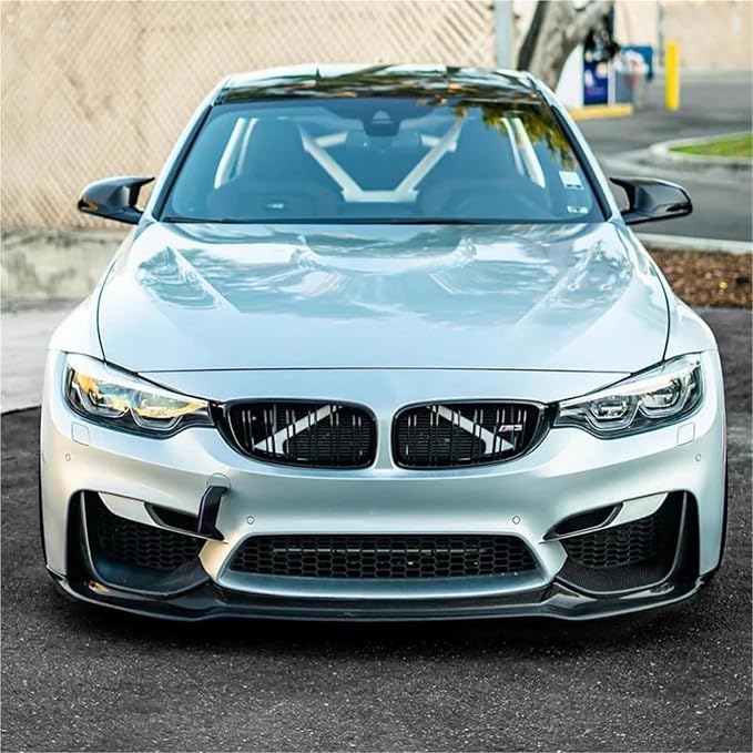 For Bmw F80 F82 F83 M3 M4 V Style 2015-2020 Front Bumper Splitter Lip Spoiler Car Diffuser Bodykits Cover Guard Protector Kits(Glossy black)