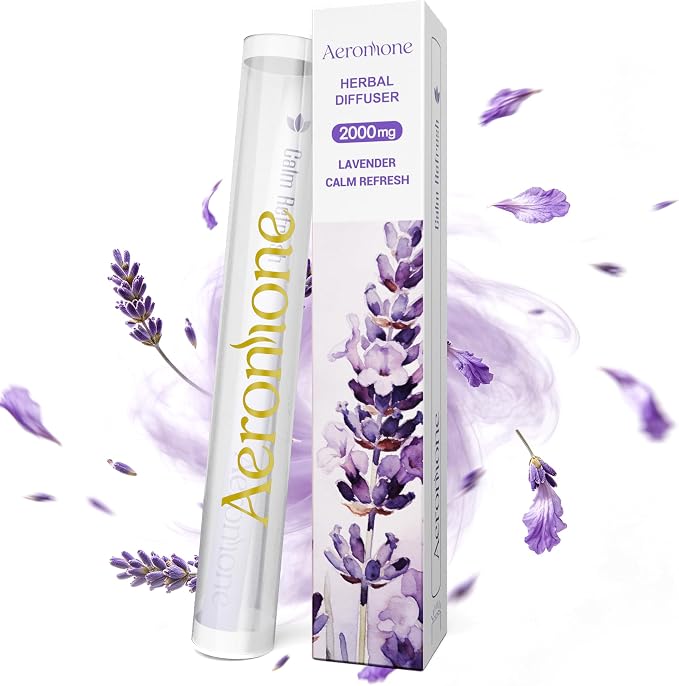 Lavender & Peppermint Essential Oil Ambient Scent Diffuser - 2 ml | Enjoy 2000mg pure botanical blend for mindful relaxation. Pocket-sized, passive natural fragrance for daily wellness & focus.