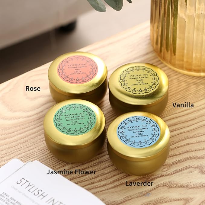 qinxiang Scented Candles Gifts Set,16 Pack Natural Soy Wax Travel Tin Jar Candles for 2.5 OZ Aromatherapy Candles for Family Gatherings, Festive Candles