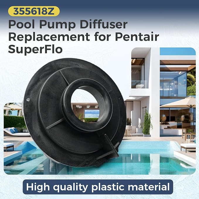 355618Z Pool Pump Diffuser Replacement Compatible with Pentair 1-1/2HP and 2HP SuperFlo, SuperMax & Pinnacle Pool Pumps, Pump Diffuser Replace 355618