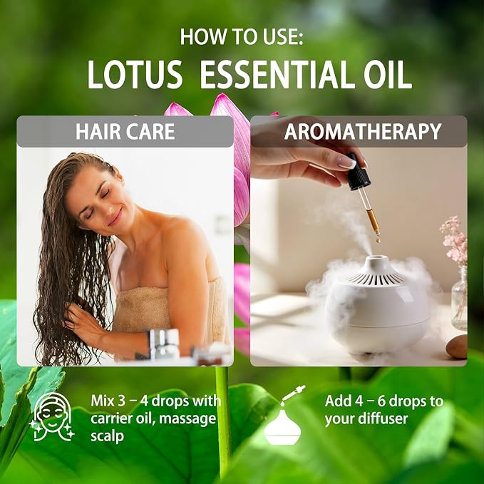 Lotus Essential Oil - Lotus Fragrance Oil for Diffuser, Massage, Humidifier, DIY Candle, Soap Making, Home, Bath, Yoga - 16 fl oz (480ml) - ZODION Essential Oil