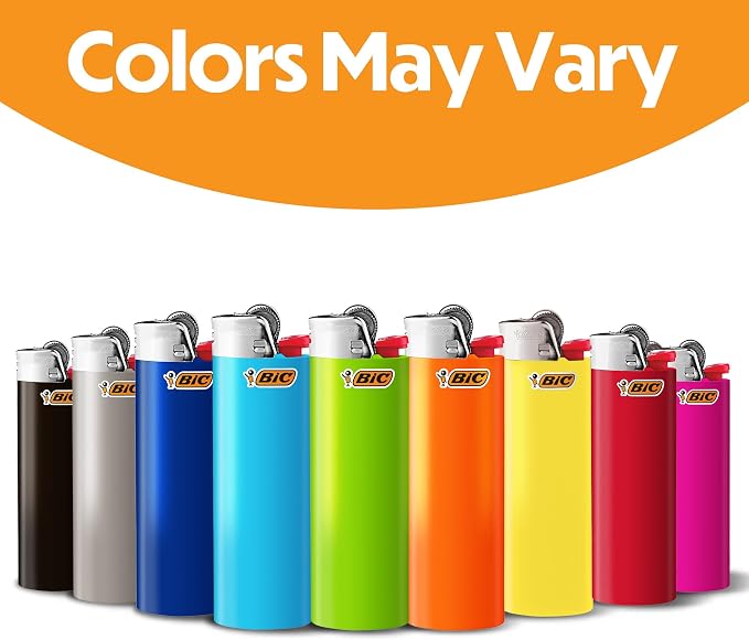 BIC Maxi Pocket Lighters, Reliable and Long-Lasting, Assorted Colors, 12-Pack (Colors May Vary)