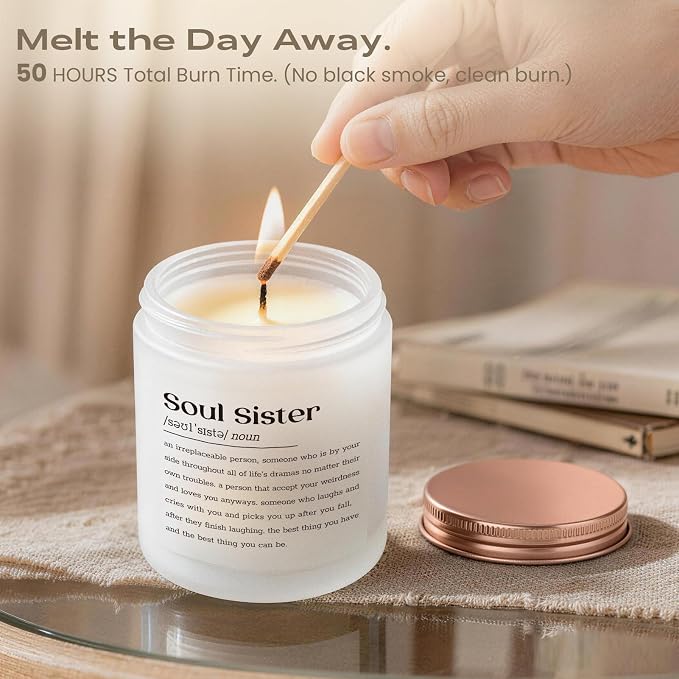Sister Gifts, Sister Birthday Gift from Sister, Mothers Day Christmas Birthday Gifts for Big Sister, Little Sister, Unique Candle Gift for Women - Lavender Scented Candle