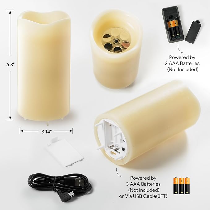 XingsLight Easter Flameless Candle Projector – LED Pillar Candle with Bunny, Chick & Egg Projection Lights |Remote Control & Timer, Easter Basket Stuffer Gift,2 Pack