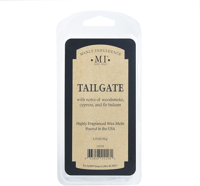 Manly Indulgence Tailgate Scented Wax Melts, Wax Melt Warmer Cubes, Long Lasting Scented Wax Warmer Cubes, 4 Pack, 6 Cubes Each - Made in The USA
