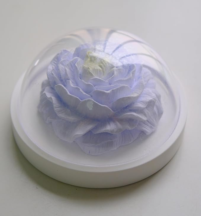 Essential Oil Passive Flower Diffuser -Non-Electric Peony Flower Porcelain Aromatherapy Diffusers for Small Mini Room, Desk Decorative, Bathroom (Purple, Peony)