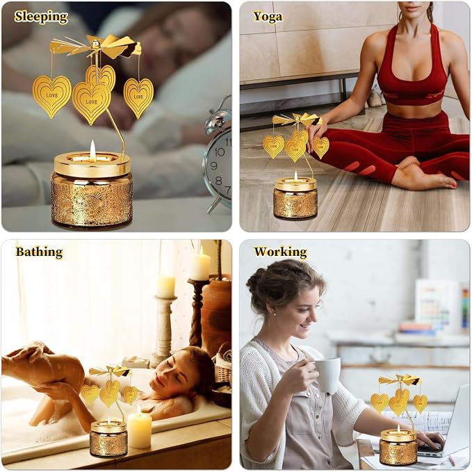 Nialnant I Love You Scented Candle Gifts for Her Him, Heart Birthday Gifts for Mom Grandma Girlfriend Wife Men Dad Husband Boyfriend, Rotating Scented Candles