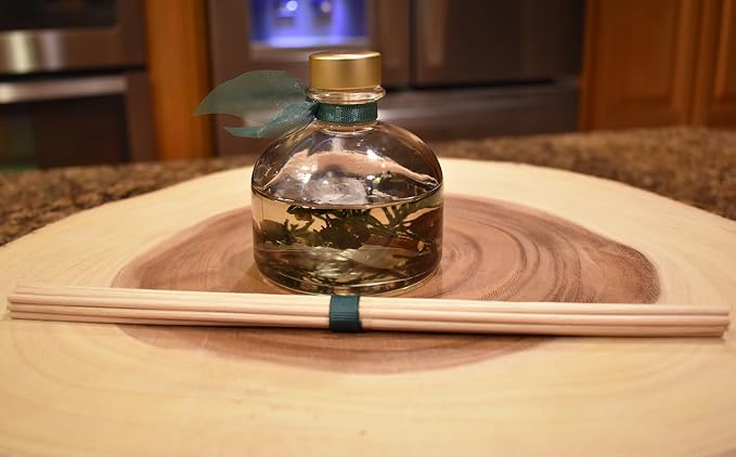 Reed Diffuser Set, Winter Forest Pine Scented Oil Diffuser with Sticks, Home Fragrance Accessories for Bathroom Shelf Decor, Aroma Diffusers for Home or Office Desk, USA Made