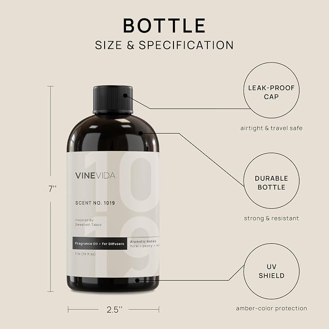 VINEVIDA (16oz) Hotel Diffuser Oil - Luxury Scents for Home - Cold Air Diffuser Oil - Hotel Essential Oil - Scent No.1019 Inspired by The Aria Hotel