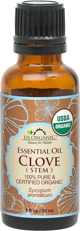 US Organic 100% Pure Clove Stem Essential Oil - USDA Certified Organic, Steam Distilled (30 ml)