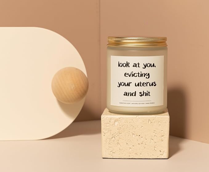 Lavender & Eucalyptus Soy Wax Candle, 7OZ - Hysterectomy Recovery Gifts, Hysterectomy Gifts, Get Well Soon Gift for Women, After Surgery Gift for Women, Look at You Evicting Your Uterus and Shi*t