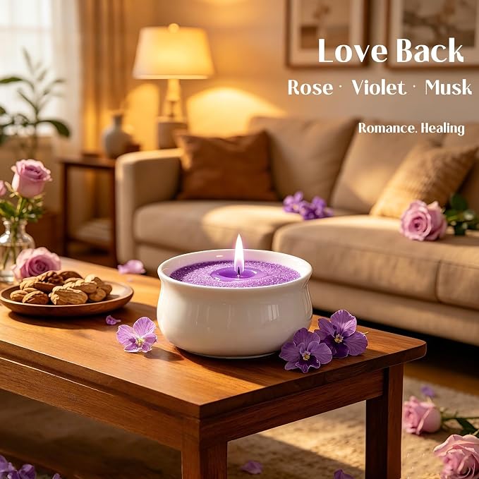 CandHeal Pearled Candle Sand with Wicks,3.3 lb Rose & Violet Scented Candle Sand Wax,DIY Candle Making,Clean Burning, Long-Lasting Home Décor Gifts