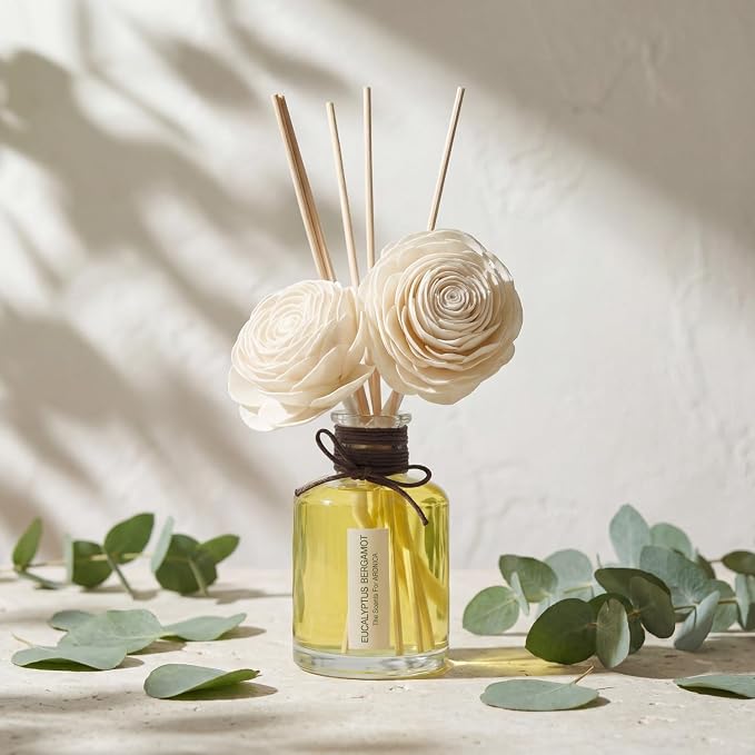 Aronica Reed Diffuser Refill 120ml_Eucalyptus & Bergamot Scent, Home Fragrance Replacement Scent Oil, Non-Toxin Natural Fragrance for Oriental Incense Sticks