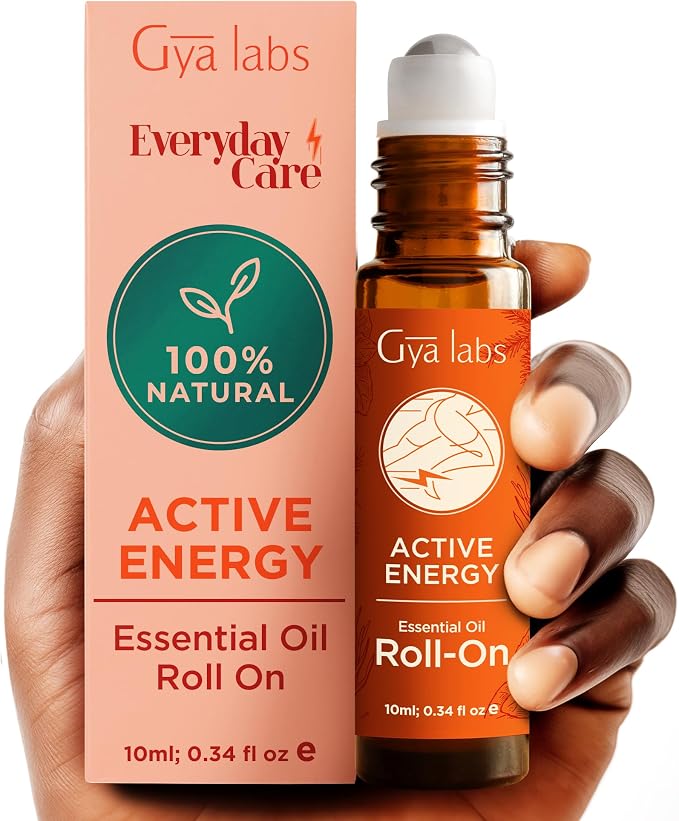 Deep Calm Oil & Active Energy Oil Roll On Set - Aromatherapy Grade Essential Oils Roll On Set - 2x0.34 fl oz - Gya Labs