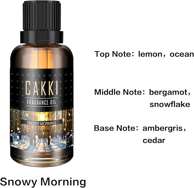 Essential Oils for Diffusers for Home, Scent-Snowy Morning, Single Large Size 50ml, CAKKI Fragrance Oils, for Candle Making, for Soap Making, Diffuser Oil Scents
