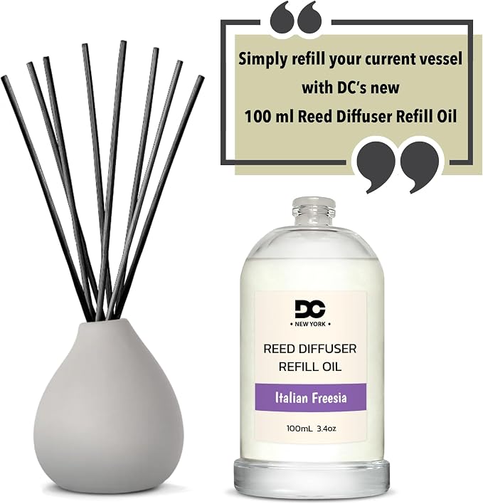 Daniella's Candles Italian Freesia Reed Diffuser Refill Oil, 3.4oz/100ml, Premium Fragrance Oil, Home Fragrance, Scented Oil for Reed Diffusers, Long Lasting