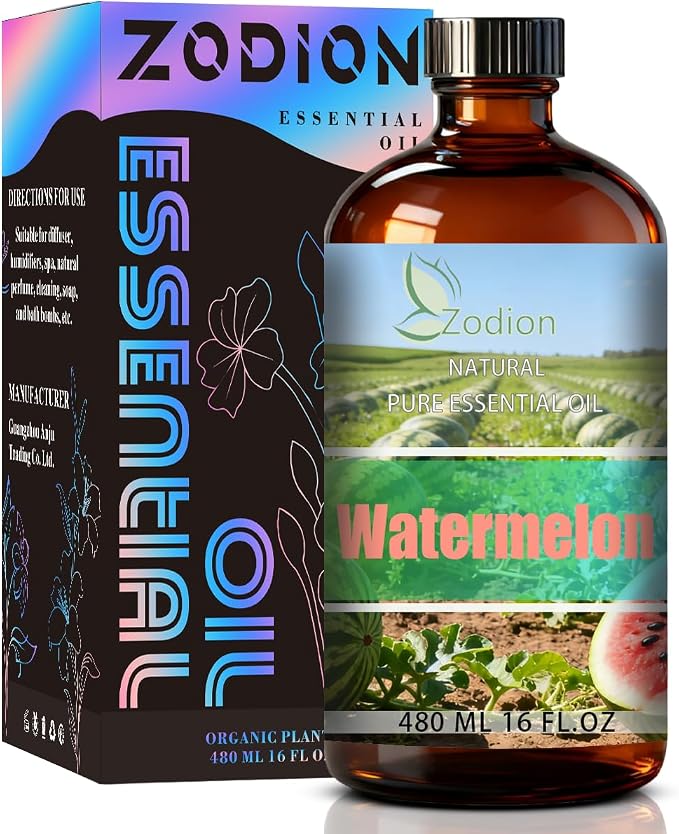 Watermelon Essential Oil - Watermelon Fragrance Oil for Diffuser, Massage, Humidifier, DIY Candle, Soap Making, Home, Bath, Yoga - 16 fl oz (480ml) - ZODION Essential Oils