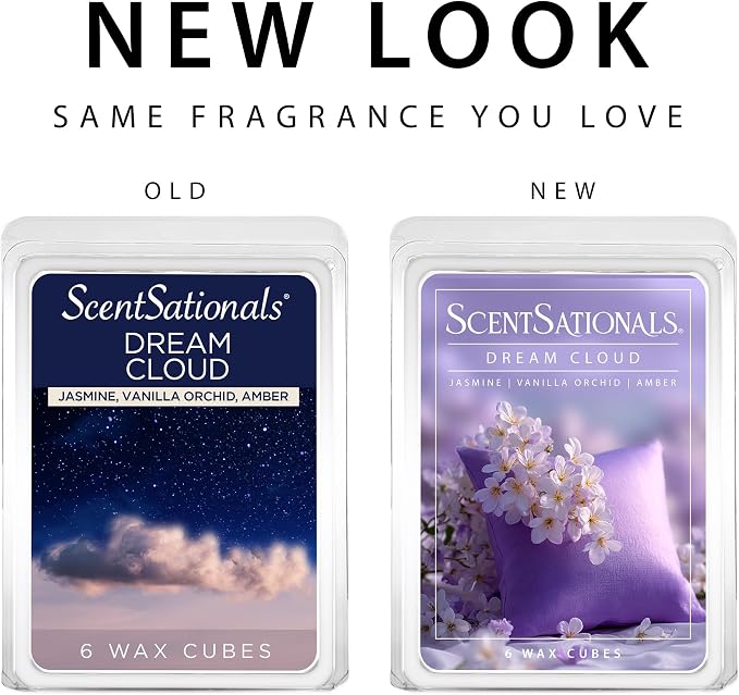 Scentsationals Dream Cloud Scented Wax Melts - Jasmine, Vanilla Orchid, & Amber, 10oz (24 Cubes)