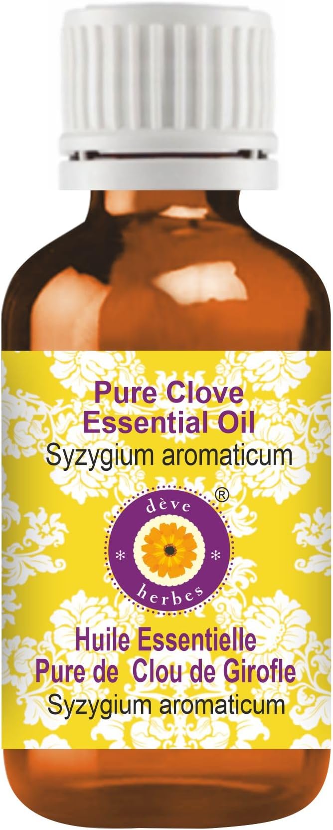 Deve Herbes Pure Clove Essential Oil (Syzygium aromaticum) Steam Distilled 100ml (3.38 oz)