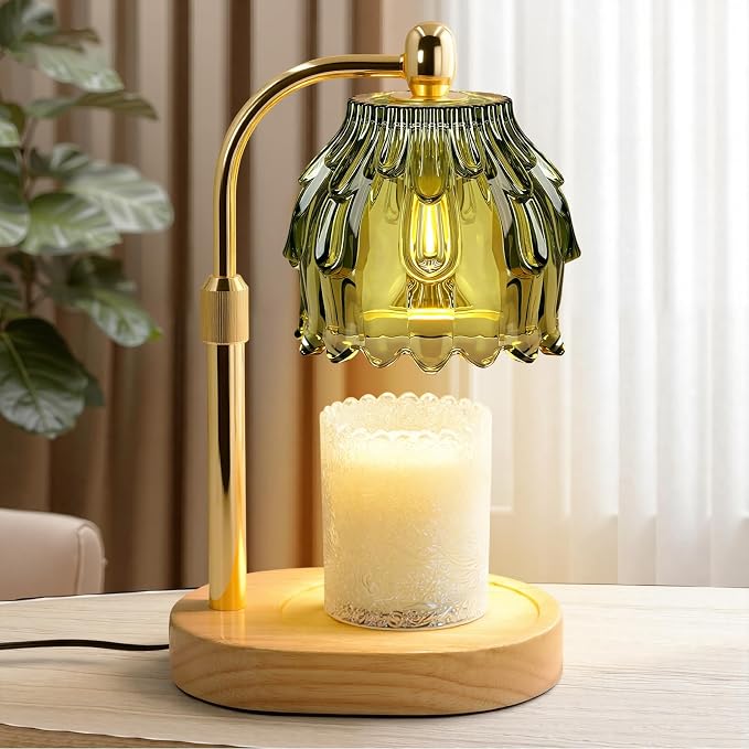 Candle Warmer Lamp with Timer - Electric Wax Melt Warmer with Adjustable Height and Dimmer for Scented Candle Wax, Home Fragrance Décor and House Warming Birthday Gifts for Women Mom