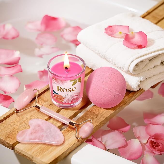 Birthday Gifts for Women, Self Care Spa & Bath Relaxation Gift Set | Great Pink Gifts for Mom, Sister, Girlfriend, Grandma,Friend, Perfect for Birthday, Mother's Day, Christmas, Valentine's Day