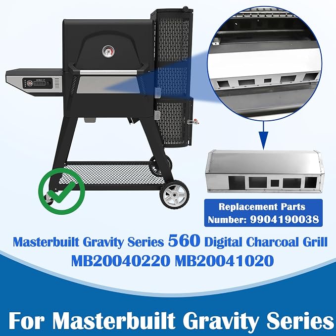 SafBbcue 9904190038 Heat Manifold for Masterbuilt Gravity Series 560 Digital Charcoal Grill Masterbuilt MB20040220 MB20041020 Grill Replacement Parts