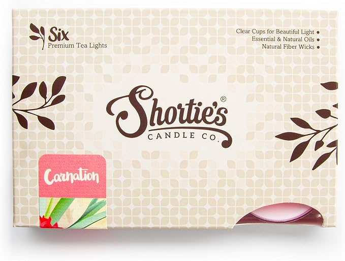 Pure Carnation Premium Tealight Candles Bulk Pack - Highly Scented with Essential & Natural Oils - 24 Pink Tea Lights - Beautiful Candlelight - Made in the USA - Flower & Floral Collection
