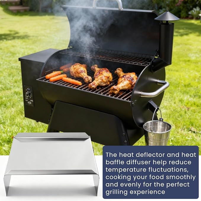 BCA012 Heat Baffle Diffuser Replacement Parts for Traeger Pro 22 Series, Pro Series 34, Tex Elite, Century 22, Heat Diffuser for Z Grill, for Camp Chef Pellet Smoker, Heavy Duty Heat Baffle for Smoker