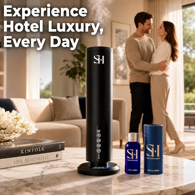 Santal ST09 Hotel Scent Diffuser Oil | 1.69 Fl oz (50 ml) - Waterless Diffuser Oil Refill & Highly Concentrated Fragrance Oil, Diffuser Oil Scents Luxury, Hotel Oil Diffuser