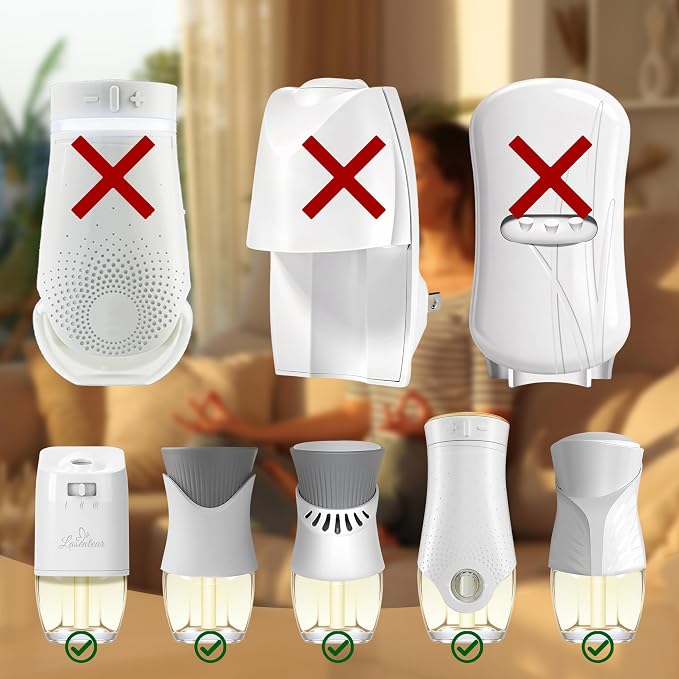 Plug In Air Freshener Refills - Citronella Lemongrass Fragrance, 12 Count Aromatherapy Oil Diffuser for Home, Bathroom and Outdoors - Compatible with Air Wick, Compatible with Glade