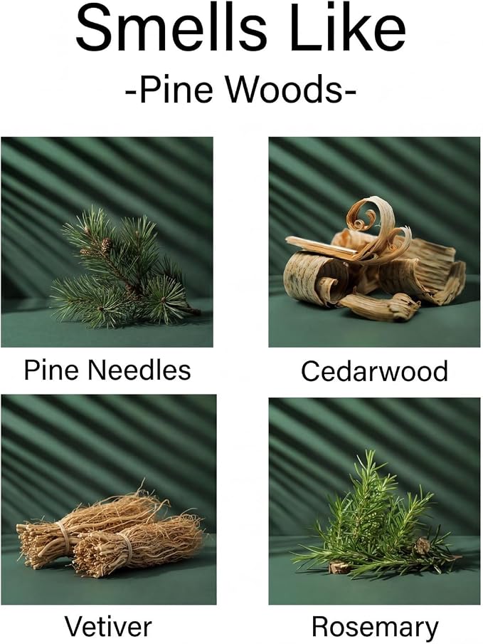 Aronica Diffuser Refill 120ml_Pine Woods, Winter Evergreen Balsam Forest Holiday Scent with Rosemary Essential Oil