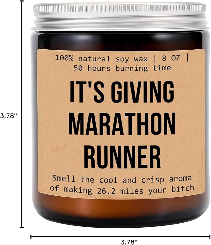 It's Giving Marathon Runner Candle - Marathon Decoration - Gift for Him/Her