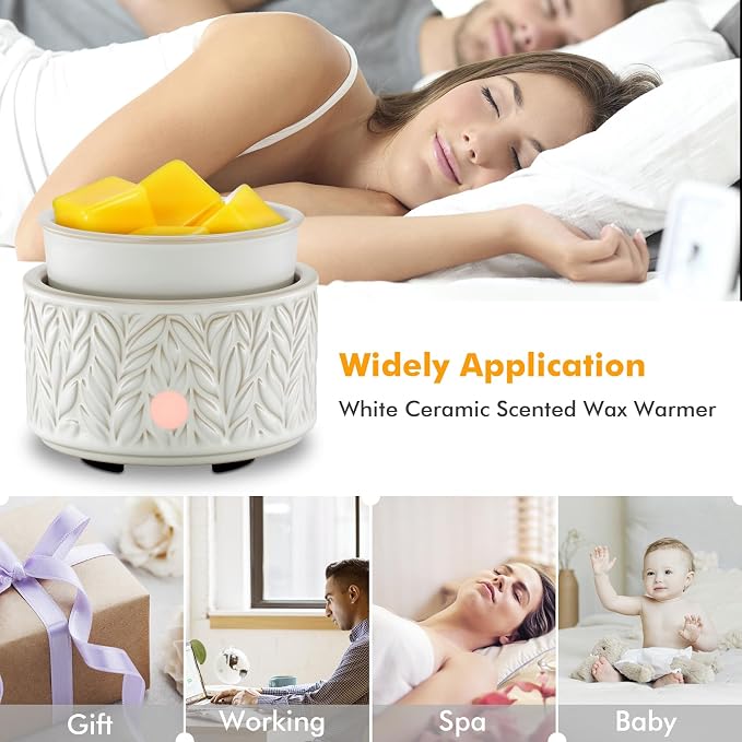 EQUSUPRO Wax Melt Warmer for Scented Wax Melts- Electric 4 in-1 Ceramic Candle Wax Warmer Burner Fragrance Wax Melter for Home Office Bedroom Living Room Decor & Gifts for Women