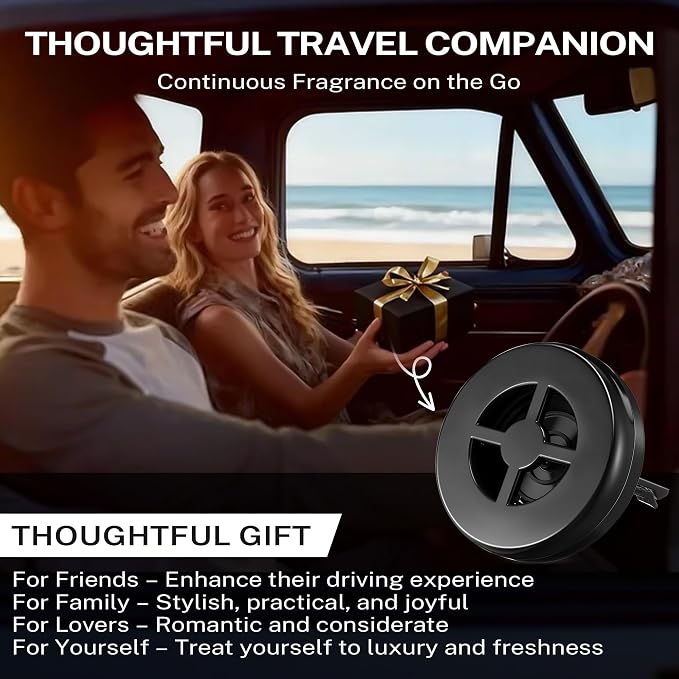 1 Pack Car Fragrance Holder Compatible with Bath & Body Works Refills (Not Included), Air Freshener Vent Clip or Visor Clip, Refillable Scent Holder, Easy to Open Car Diffuser (Classic Black)