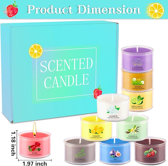 Aromatherapy Scented Candles 20 Pack - Small Candle Gift Set for Women with 10 Scents, 35g Long-Lasting Soy Wax Candles for Relaxation, Yoga, Bath, Home Decor, Mother's Day, Birthday Present